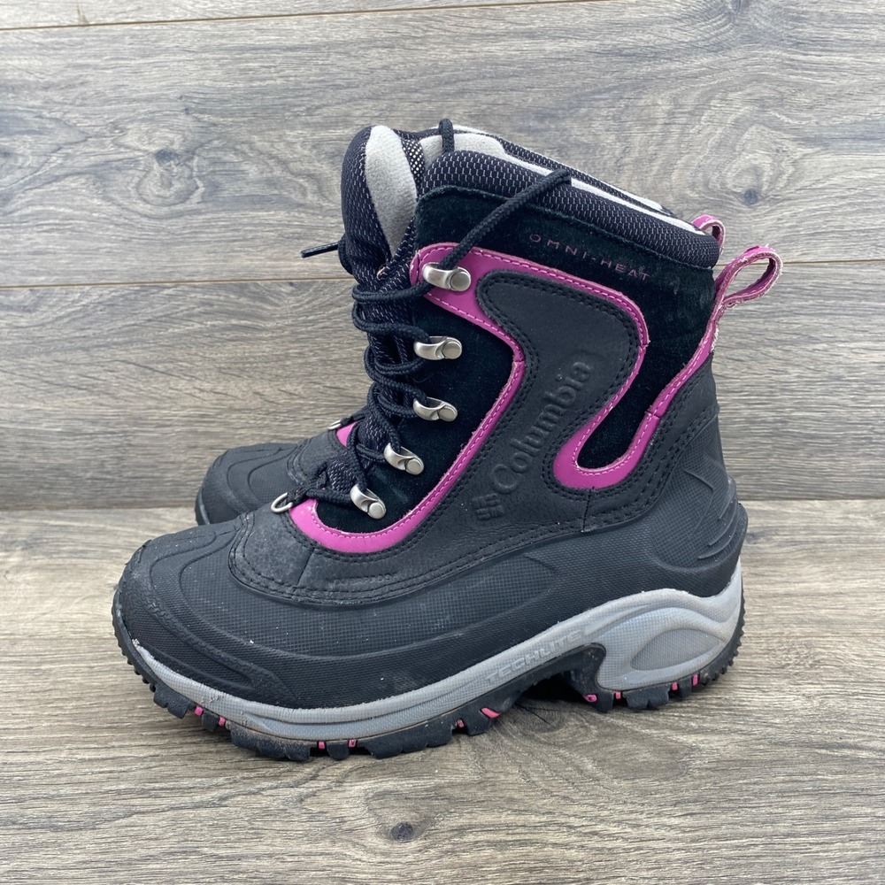 Columbia Snow Boots Womens 8.5 Black Pink Omni-Heat Waterproof BL1469-010